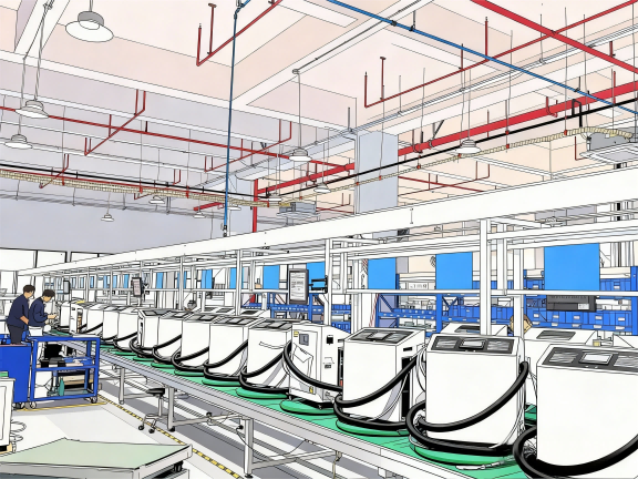 jimeng-2025-11-28-6707-将现代化工厂车间转换为动漫画风，采用日式动漫风格的线条和色彩处理，人物和设备轮廓